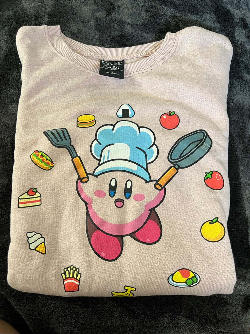 Pink Kirby Chef Graphic Crewneck Sweater